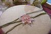 Japanese Glass Beaded Flower on Velvet Rope